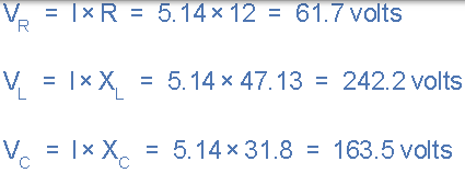 串聯 RLC 電路的電壓