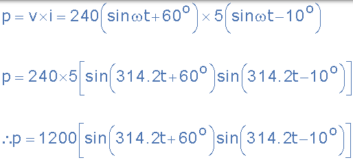 瞬时功率示例 瞬时功率的例子