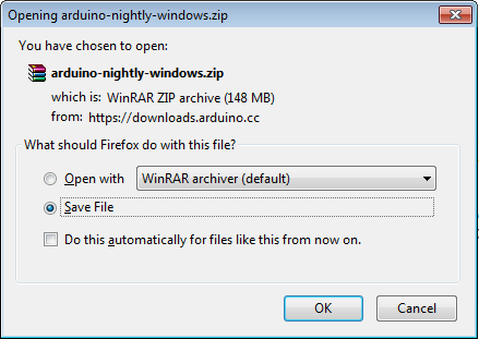 每晚打开 Arduino Windows