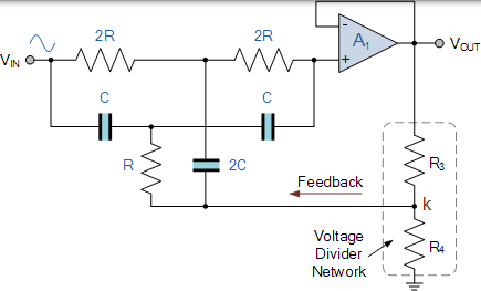 單運放 Twin-T 陷波濾波器 單運放雙 t 陷波濾波器