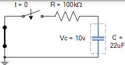 rc 放電電路示例